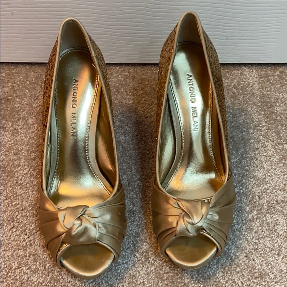 Antonio Melani Gold Glitter Heels.